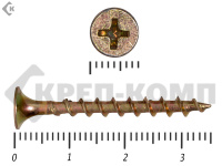 Саморез жёлтый цинк PH-2, по дереву 3,5х35 (80шт)