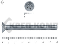 Винт потайной,цинк DIN965 5х 80 Фасовка (150шт)