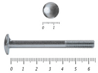 Болт мебельный, цинк DIN607 с усом 6х 55 пр.5,8 Фасовка МОСКРЕП (200шт)