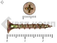 Саморез жёлтый цинк PH-2, по дереву 3,5х25 (15000шт)