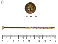 Саморезы Конструкционные, потай Torx, желтый цинк   8.0х200 мм (50 шт) 