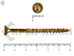 Саморезы Конструкционные, потай Torx, желтый цинк   4.5х 60 мм (20 шт) – фото