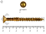 Саморезы Конструкционные, потай Torx, желтый цинк   4.5х 60 мм ПРОФИ HIMTEX (200 шт) – фото